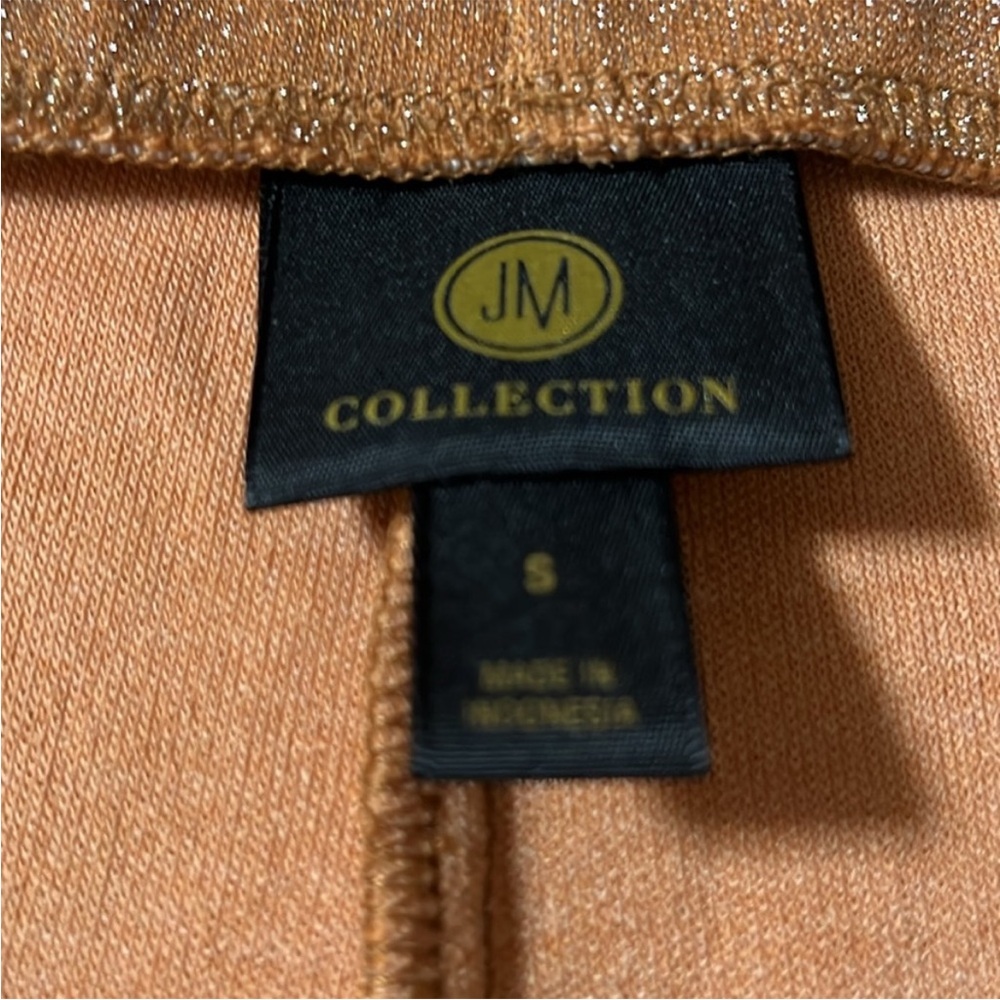 NWOT JM Collection High Waisted Wide Leg Gold Pants - Picture 5 of 8